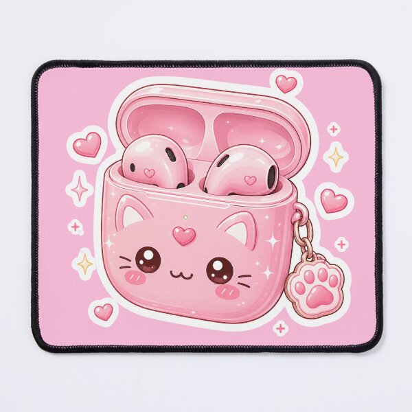 Item preview, Cute Kawaii Cat Wireless Earbuds Sticker designed and sold by Christiana-Art.