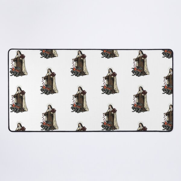 Item preview, St Therese of Lisieux Spiritual Warfare Catholic Saint Defeating Demon designed and sold by raedattia.
