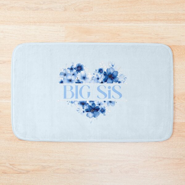 Item preview, Big Sis – Blue Floral Heart Watercolor Illustration designed and sold by EmeraldeaArt.