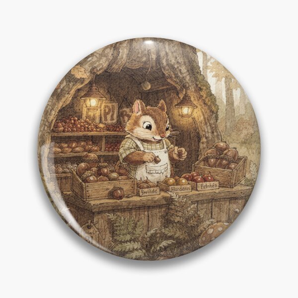 Item preview, Chipmunk Folk Sorting Acorns at the General Store designed and sold by PictorialWhimsy.