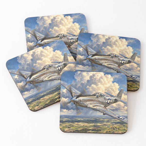 Item preview, P-51 Mustang over Normandy, WW2 military art VI designed and sold by Yaremchuk.