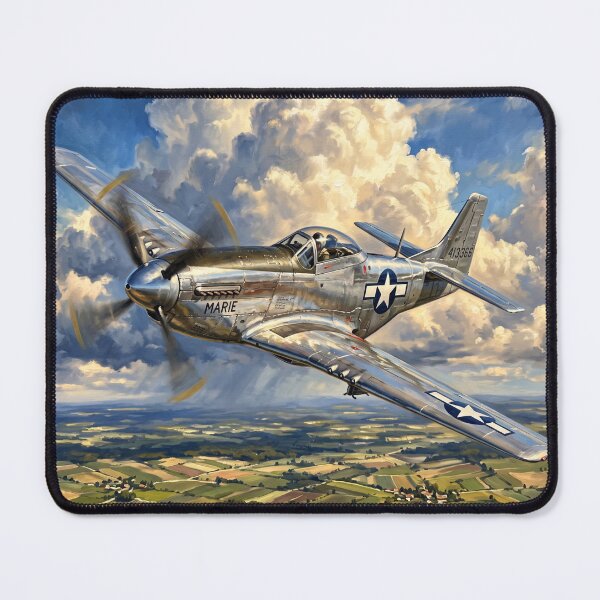 Item preview, P-51 Mustang over Normandy, WW2 military art VI designed and sold by Yaremchuk.