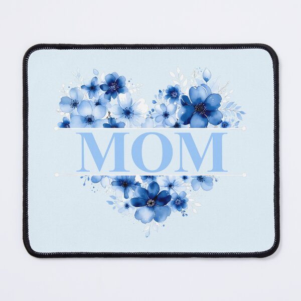Item preview, Mom – Blue Floral Heart Watercolor Illustration designed and sold by EmeraldeaArt.