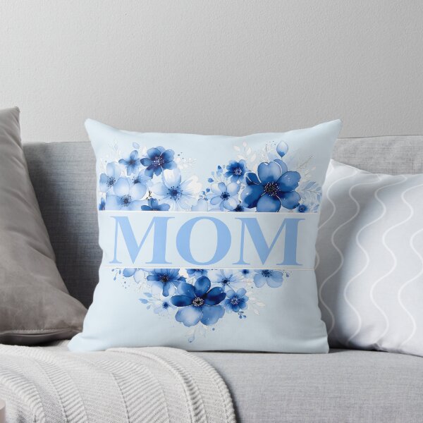 Item preview, Mom – Blue Floral Heart Watercolor Illustration designed and sold by EmeraldeaArt.