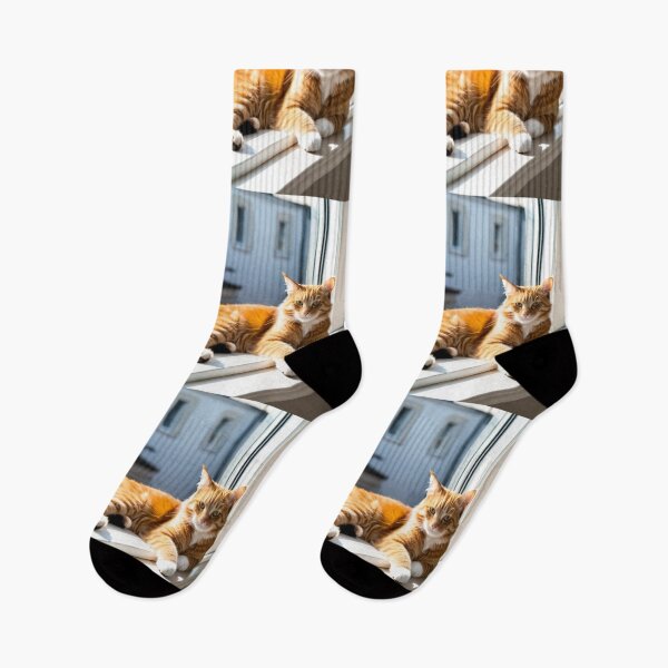 Artikelvorschau, Animals - Ginger Tabby Cat on a Windowsill, Domestic Serenity entworfen und verkauft von World-Pets.