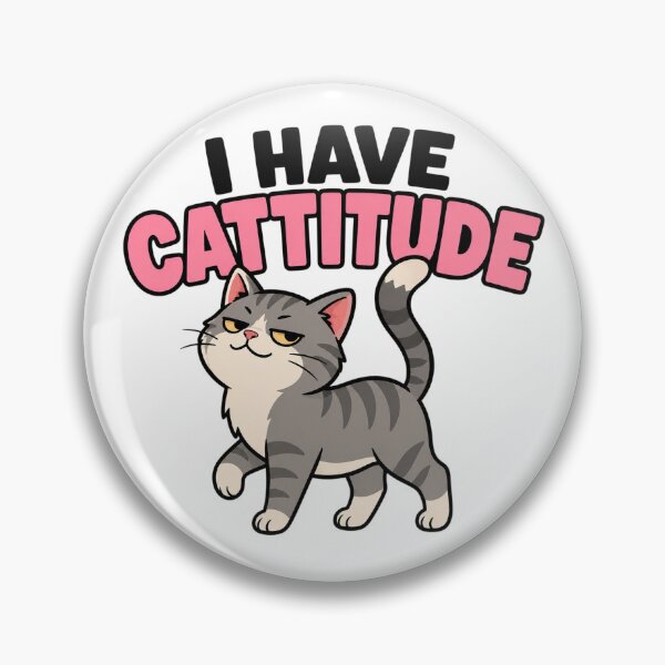 Item preview, I Have Cattitude – Sassy Gray Tabby Cat designed and sold by EastEndTownie.