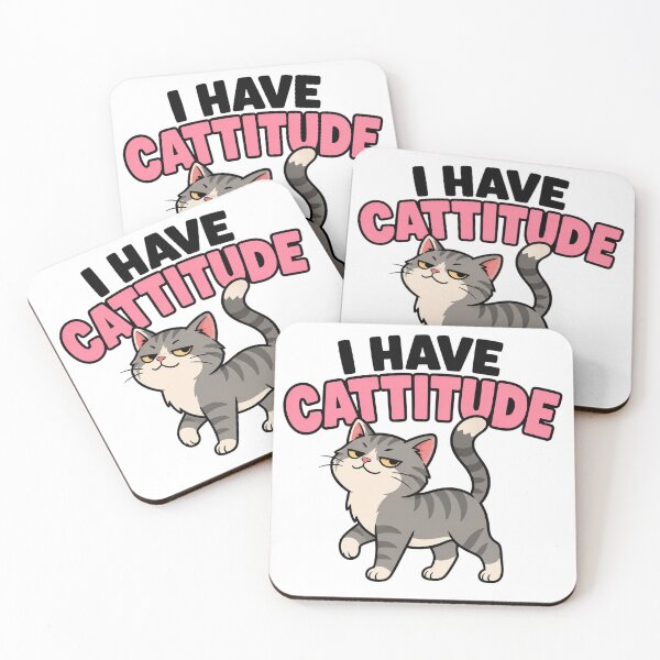 Item preview, I Have Cattitude – Sassy Gray Tabby Cat designed and sold by EastEndTownie.