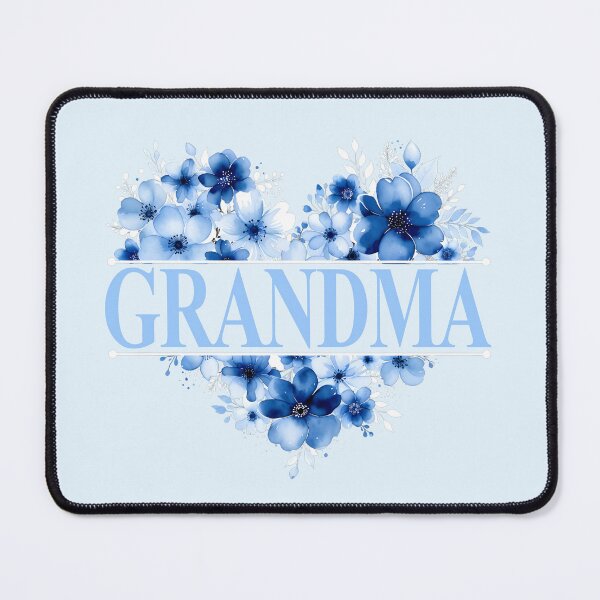 Item preview, Grandma – Blue Floral Heart Watercolor Illustration designed and sold by EmeraldeaArt.