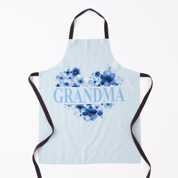 Item preview, Grandma – Blue Floral Heart Watercolor Illustration designed and sold by EmeraldeaArt.