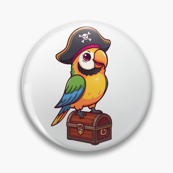Item preview, Pirate Parrot Sticker – Kawaii Treasure Chest Tropical Bird Vinyl Decal for Pirate & Animal Lovers designed and sold by Pandey14.
