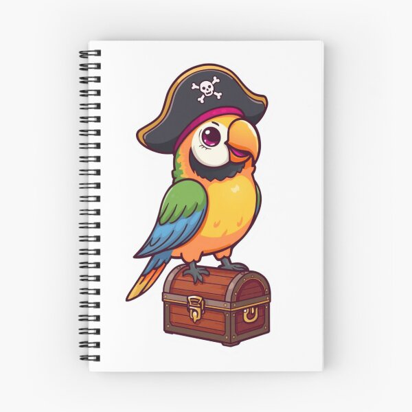 Item preview, Pirate Parrot Sticker – Kawaii Treasure Chest Tropical Bird Vinyl Decal for Pirate & Animal Lovers designed and sold by Pandey14.