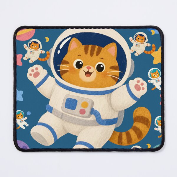 Item preview, Space Cat Astronaut Seamless Pattern for Kids and Aesthetic Decor designed and sold by TheQuoteStudio.