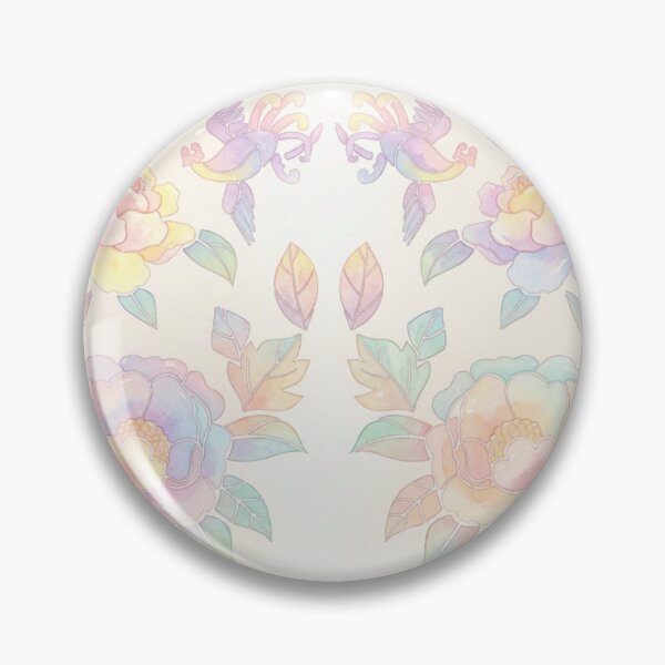 Item preview, Korean Traditional Hwarot Floral Bird Watercolor Pattern designed and sold by Yiruda-Art.
