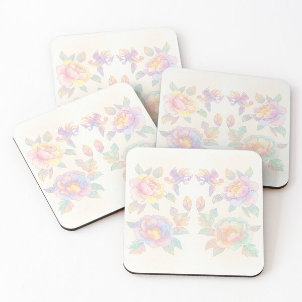 Item preview, Korean Traditional Hwarot Floral Bird Watercolor Pattern designed and sold by Yiruda-Art.