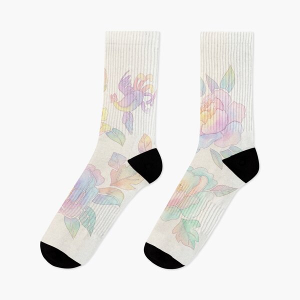 Item preview, Korean Traditional Hwarot Floral Bird Watercolor Pattern designed and sold by Yiruda-Art.
