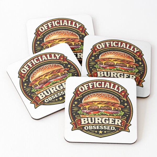 Item preview, Officially Burger Obsessed: Vintage Badge Certification Design designed and sold by irfanshikh.