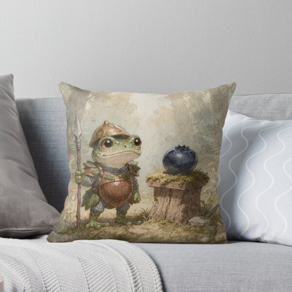 Item preview, Frog Knight Guarding One Blueberry designed and sold by PictorialWhimsy.