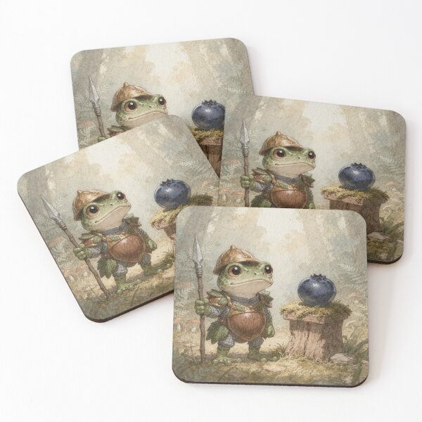 Item preview, Frog Knight Guarding One Blueberry designed and sold by PictorialWhimsy.