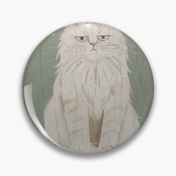 Item preview, Unimpressed Fluffy White Cat Folk Art designed and sold by PictorialWhimsy.