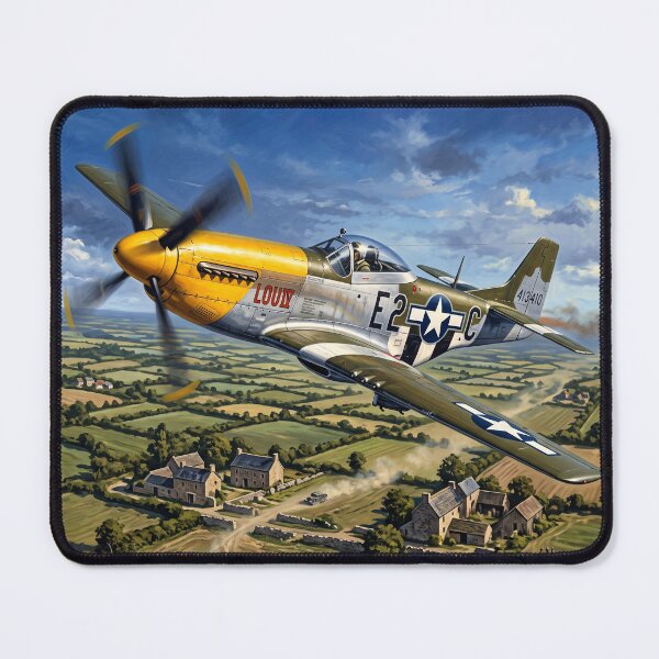 Item preview, P-51 Mustang over Normandy, WW2 military art VIII designed and sold by Yaremchuk.