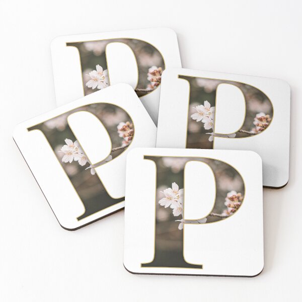 Item preview, Japanese Plum Blossom Letter P designed and sold by InakaLifePhoto.