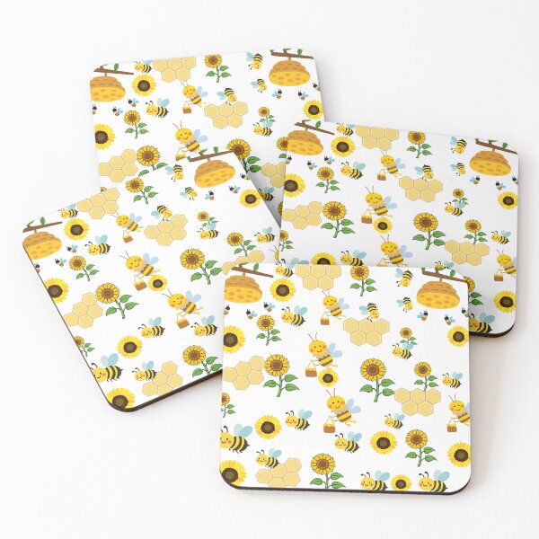 Item preview, Happy Honey Bee Seamless Pattern for Kids and Aesthetic Decor designed and sold by TheQuoteStudio.