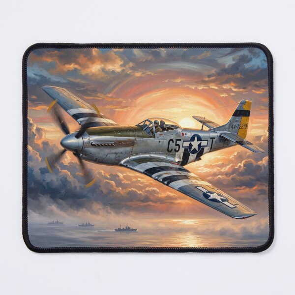 Item preview, Copy of P-51 Mustang over sea, WW2 military art IX designed and sold by Yaremchuk.