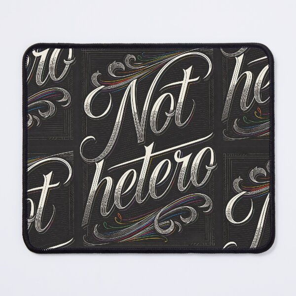 Item preview, Not Hetero Calligraphy Rainbow Art designed and sold by ZhivanCrimson.