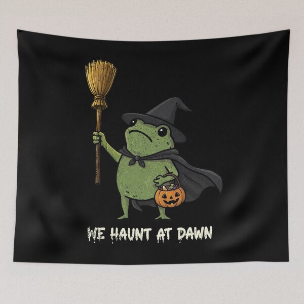 Item preview, We Haunt At Dawn Halloween Witch Frog Animal Lover Funny designed and sold by watanabeee.