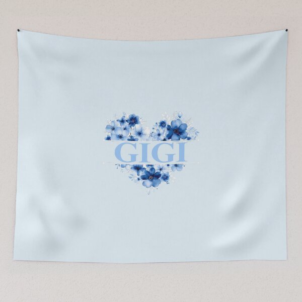 Item preview, Gigi – Blue Floral Heart Watercolor Illustration designed and sold by EmeraldeaArt.