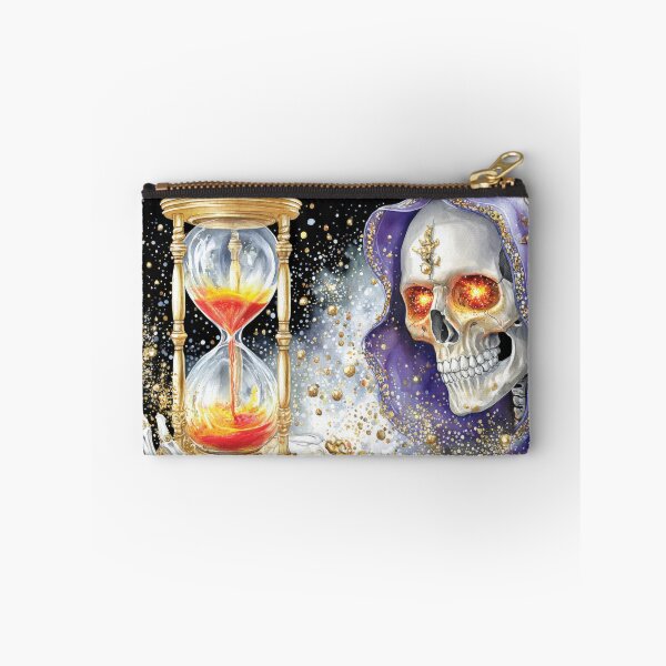Item preview, Purple Hood Skull with Hourglass Puzzle Dark Fantasy Gothic Art designed and sold by olenapetol.