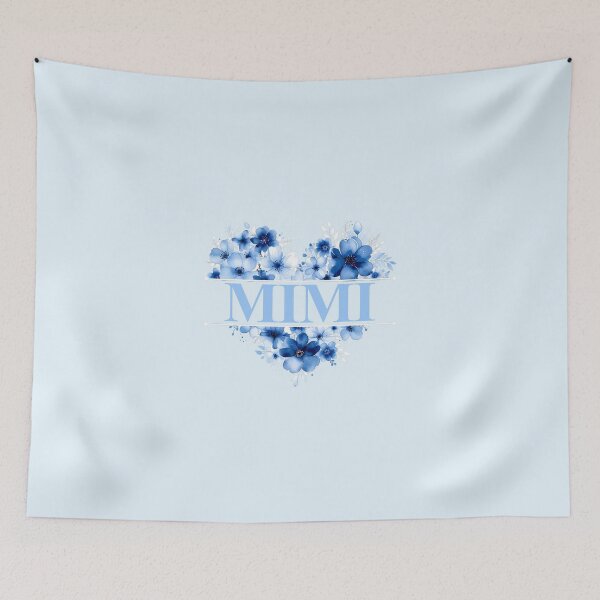 Item preview, Mimi – Ilustración en acuarela de un corazón floral azul designed and sold by EmeraldeaArt.