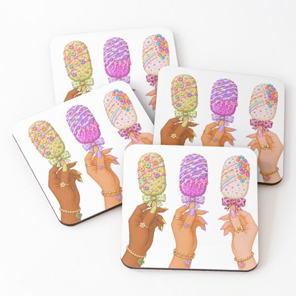 Item preview, Hands Holding Decorated Ice Cream Bars Illustration designed and sold by DjFreeq.