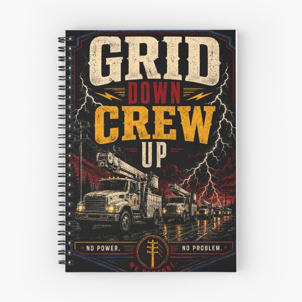 Item preview, Grid Down Crew Up - lineman utility worker designed and sold by RoyalOrderGallery.