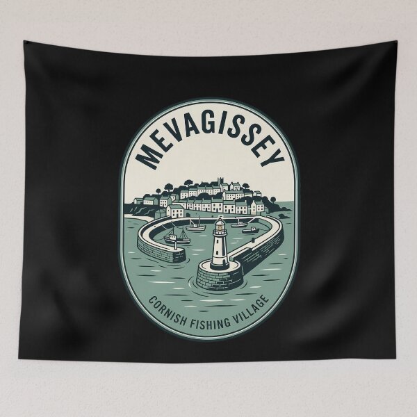 Item preview, Mevagissey Cornish Fishing Village Vintage Travel Emblem designed and sold by k3rstman1.
