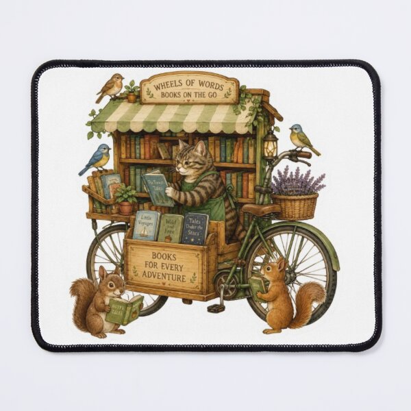 Item preview, Cat Librarian Mobile Book Store designed and sold by Snurly.