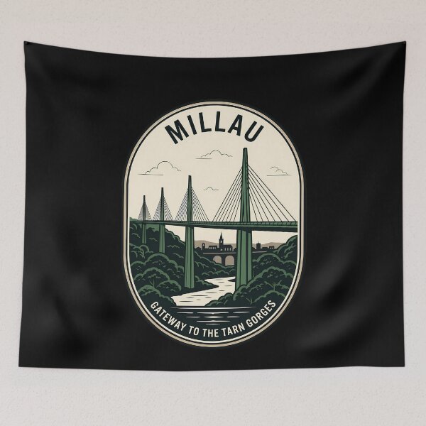 Item preview, Millau Viaduct France Vintage Travel Emblem designed and sold by k3rstman1.