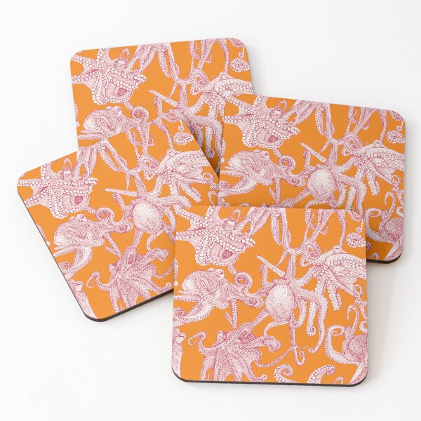 Item preview, just octopuses viva magenta satsuma orange designed and sold by scrummy.