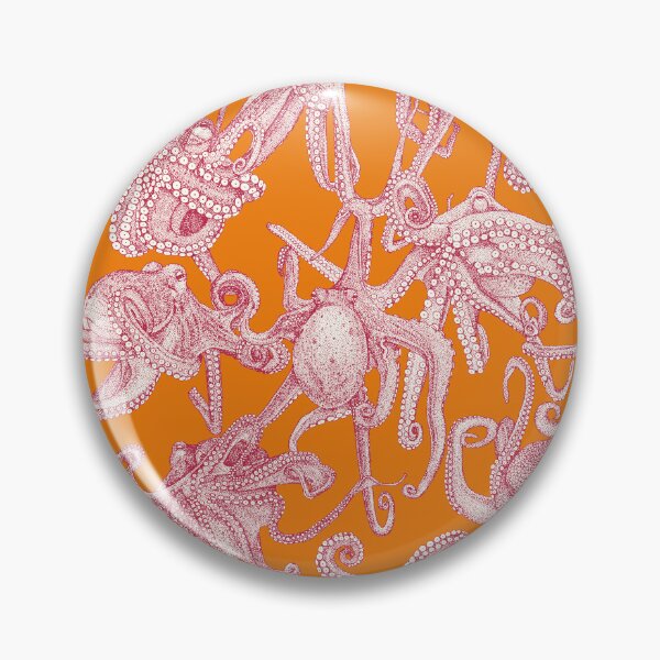 Item preview, just octopuses viva magenta satsuma orange designed and sold by scrummy.