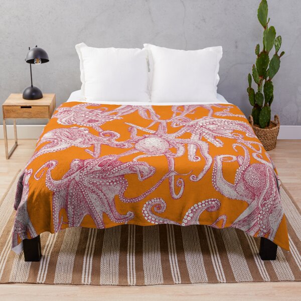 Item preview, just octopuses viva magenta satsuma orange designed and sold by scrummy.