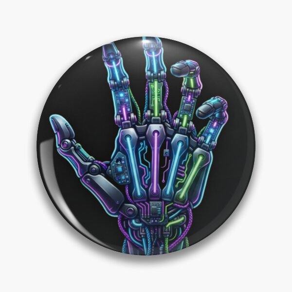 Item preview, Cyber Skeleton Hand Neon - Futuristic Mechanical Hand Art designed and sold by alalame.