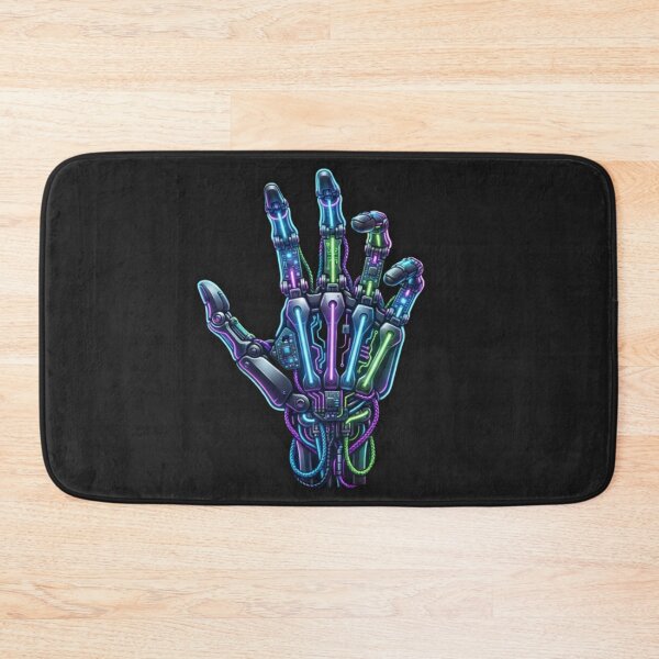 Item preview, Cyber Skeleton Hand Neon - Futuristic Mechanical Hand Art designed and sold by alalame.