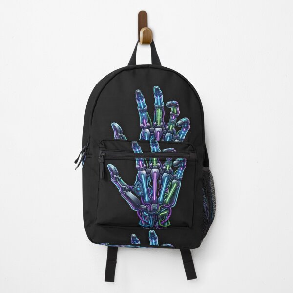 Item preview, Cyber Skeleton Hand Neon - Futuristic Mechanical Hand Art designed and sold by alalame.