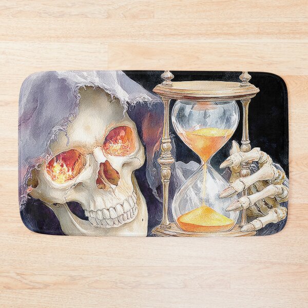 Item preview, Skull Holding Hourglass Puzzle Gothic Death and Time Dark Art designed and sold by olenapetol.