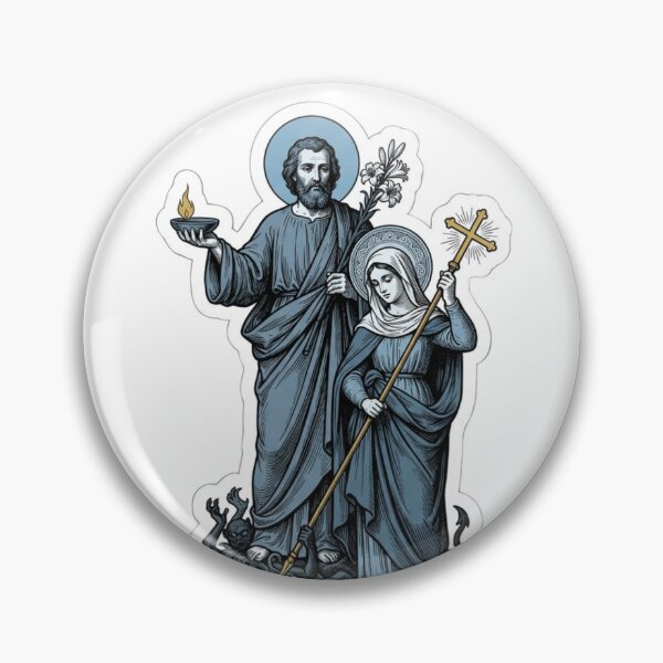 Item preview, St Joseph and Virgin Mary Spiritual Warfare Defeating Demon Catholic designed and sold by raedattia.