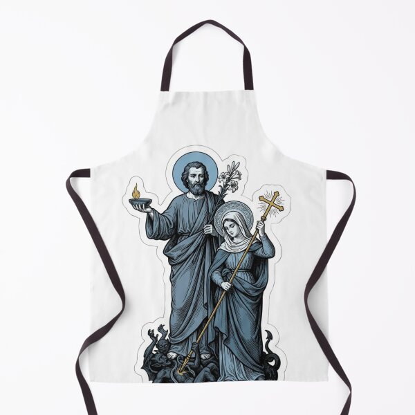 Item preview, St Joseph and Virgin Mary Spiritual Warfare Defeating Demon Catholic designed and sold by raedattia.