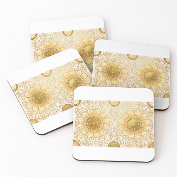 Item preview, Korean Traditional Golden Lotus Medallion Ornament Pattern designed and sold by Yiruda-Art.