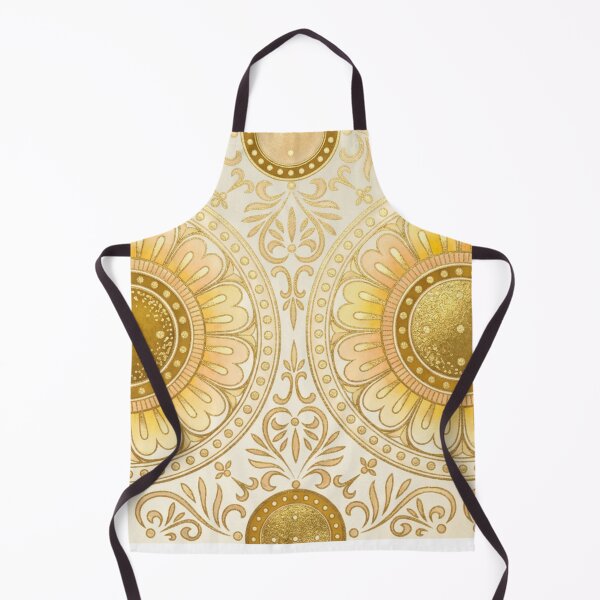 Item preview, Korean Traditional Golden Lotus Medallion Ornament Pattern designed and sold by Yiruda-Art.