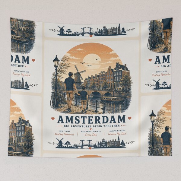 Item preview, Amsterdam Father Son Duo Big Adventures Begin Together designed and sold by BagFactoryUK.