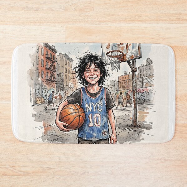 Item preview, Funny Teenage Boy Basketball Portrait designed and sold by Home Decor Art.